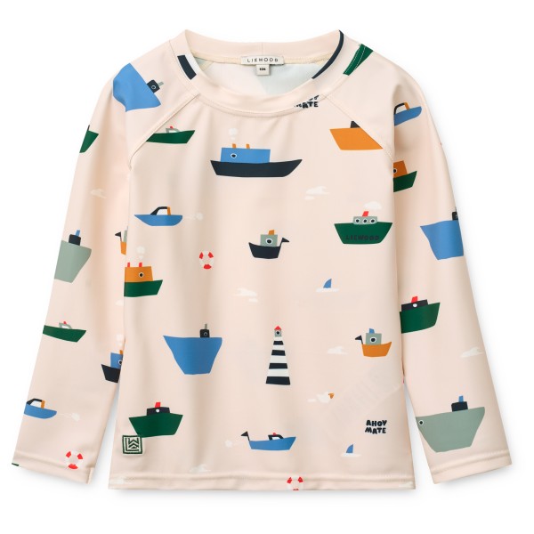 LIEWOOD – Kid’s Noah Printed Longsleeve Swim Tee – Lycra maat 92, Wit