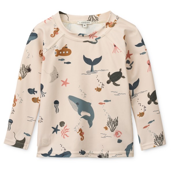 LIEWOOD – Kid’s Noah Printed Longsleeve Swim Tee – Lycra maat , Grijs