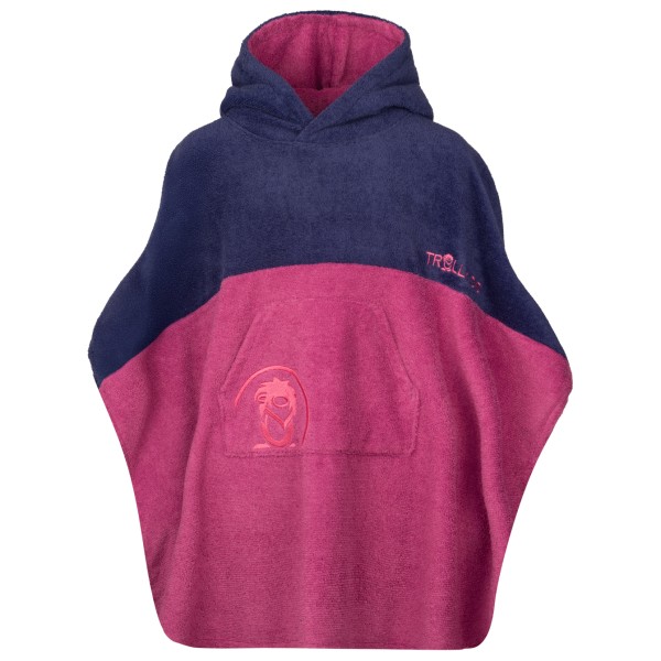 Trollkids – Kid’s Kvalvika Surf Poncho – Surfponcho maat 98, Roze
