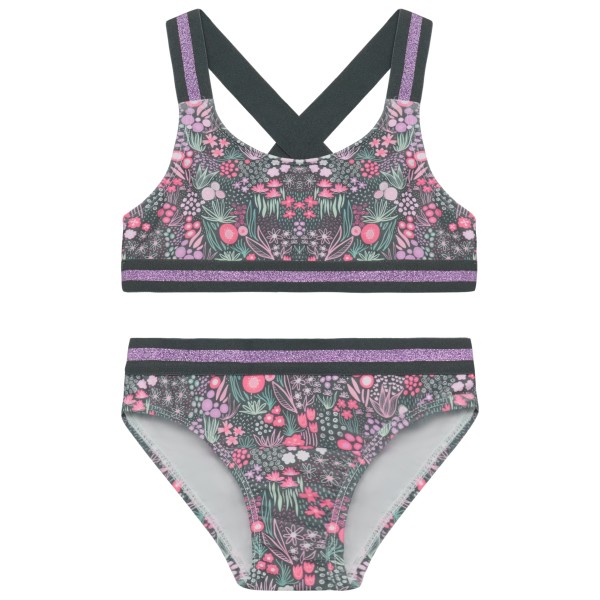 Color Kids – Kid’s Bikini with Contrast Straps AOP – Bikini maat 98, Grijs