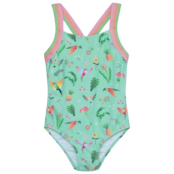 Color Kids – Kid’s Swimsuit with Elastic Straps AOP – Badpak maat 92, turkoois Turquoise