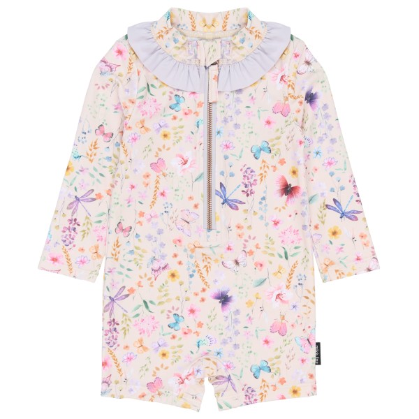 Mikk-Line – Kid’s Swim Suit L/S UV Frill AOP – Lycra maat , Wit