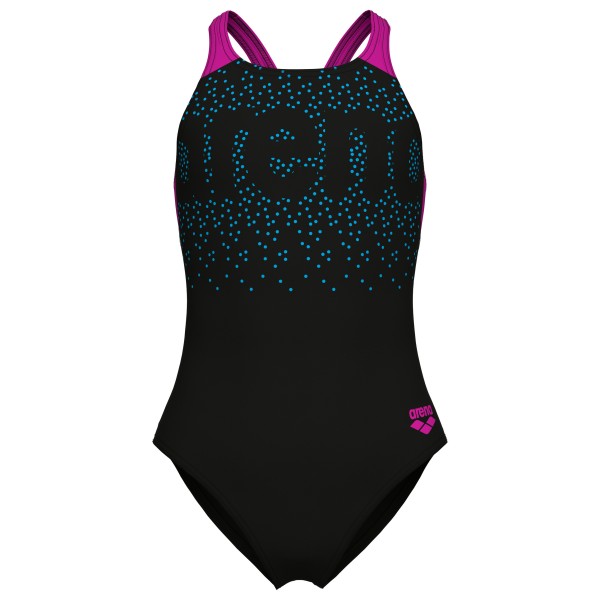 Arena Girl’s Painterly Swimsuit V Back Badpak Zwart