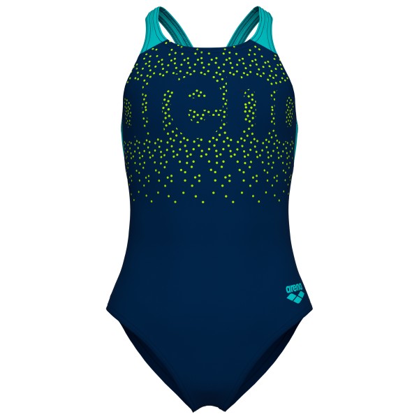 Arena Girl’s Painterly Swimsuit V Back Badpak Blauw