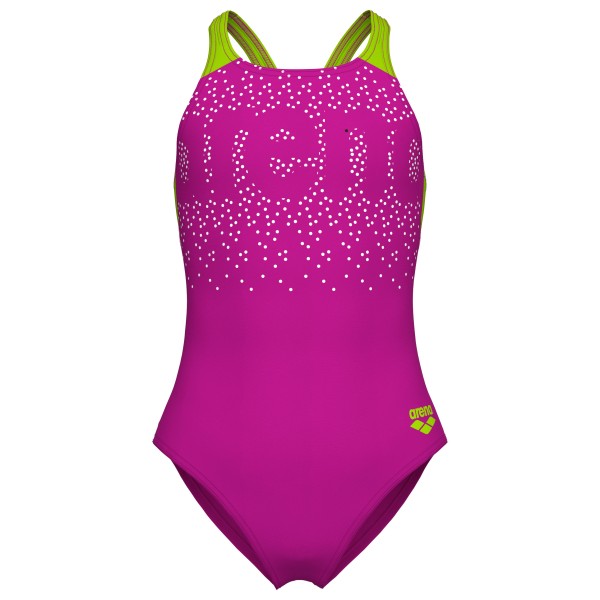 Arena Girl’s Painterly Swimsuit V Back Badpak Roze