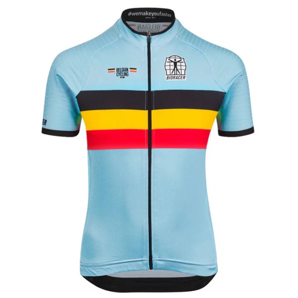 Bioracer Belgium Icon Classic Jersey Radtrikot Kinder (Gr 152 |blau)