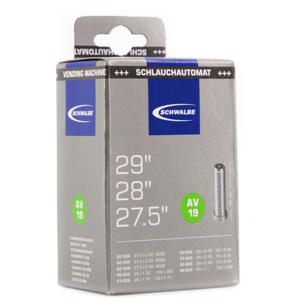 Image of Schwalbe - 27,5-29'' Schlauch Nr. 19 40/62-584/635 - Veloschlauch Gr 27,5/28/29'' x 1,50-2,40'' - 40/62-584/635;27,5/28/29'' x 1,60-2,40'' - 40/62-584/635 schwarz bei Bergfreunde.ch - der Outdoor Shop