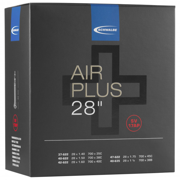 Image of Schwalbe - 28'' Schlauch Nr. 17 AP Air Plus 37/47-622/635 - Veloschlauch Gr 28'' x 1,40-1,75'' - 37/47-622/635 schwarz bei Bergfreunde.ch - der Outdoor Shop