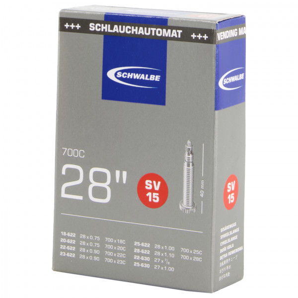 Image of Schwalbe - 28'' Schlauch Nr. 15 18/28-622/630 - Veloschlauch Gr 27/28'' x 0,75-1,10'' - 18/28-622/630 schwarz bei Bergfreunde.ch - der Outdoor Shop