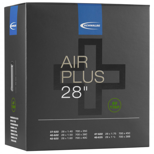 Image of Schwalbe - 28'' Schlauch Nr. 17 AP Air Plus 37/47-622/635 - Veloschlauch Gr 28'' x 1,25-1,75'' - 37/47-622/635 schwarz bei Bergfreunde.ch - der Outdoor Shop