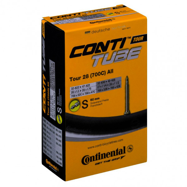 Image of Continental - Tour Tube All 28' RE (32-622 - 47-622/42-635) - Veloschlauch Gr 28'' x 1,5''-1,75'' - 32-622 - 47-622/42-635 schwarz bei Bergfreunde.ch - der Outdoor Shop