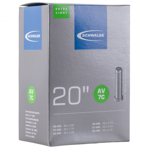 Image of Schwalbe - AV7C Extra Light 20""' (40/60-406) - Veloschlauch Gr 20"'"' x 1,5"'"'-2,35"'"' - 40/60-406'