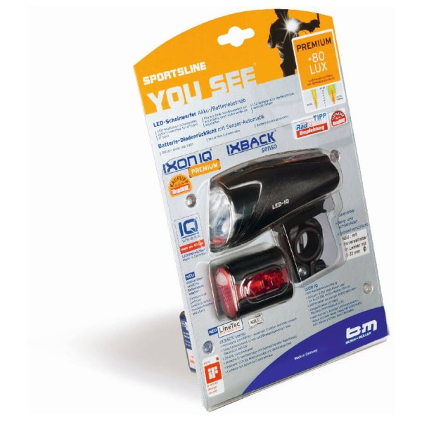 Image of Busch & Müller - Lichtset Icon IQ Premium + IXBack Senso - Velolampen-Set Gr Vorne + Hinten schwarz bei Bergfreunde.ch - der Outdoor Shop