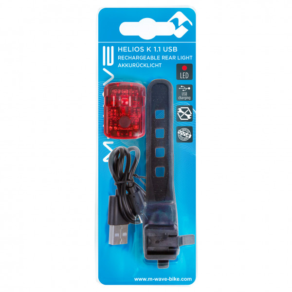 M-Wave Helios K 11 USB SL Rücklicht Fahrradbeleuchtung & Zubehör (schwarz)