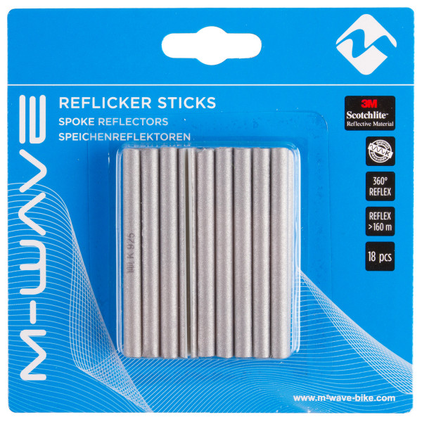 M-Wave Reflicker Sticks Speichenreflektoren Fahrradbeleuchtung & Zubehör (Gr 18 Stück |grau)
