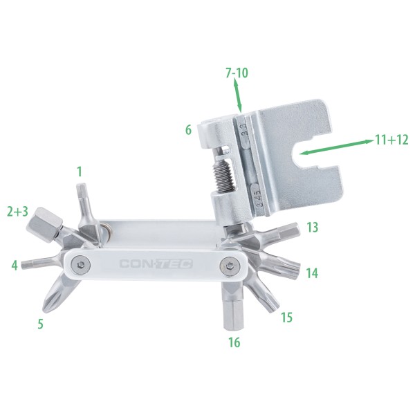 Image of CONTEC - Multifunktionswerkzeug TFR - Striker 16 - Multi-Tool silber