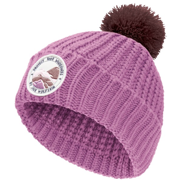 Jack Wolfskin Kid’s Pompom Badge Beanie Muts 48 51 cm purper Roze