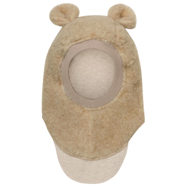 Image of Huttelihut - Kid"s Balaclava Bear Ears Wool Teddy - Mütze Gr 50 cm - 12-24 Months beige'