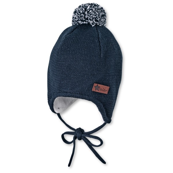 Image of Sterntaler - Kid"s OCS Strickmütze Pompon - Mütze Gr 39 cm;41 cm;43 cm;45 cm;47 cm;49 cm blau;grau'