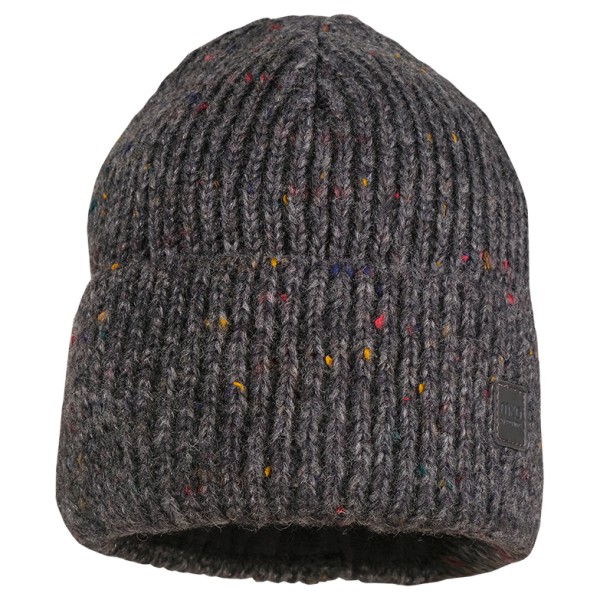 maximo – Girl-Beanie Effektgarn Jerseyfutter mit Umschlag – Muts maat , Grijs