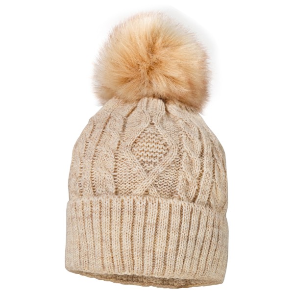 Image of maximo - Girl-MützeVollfutter mit Umschlag und Pompon - Mütze Gr 51 cm beige