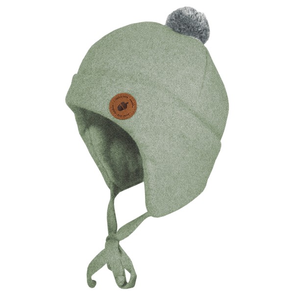 Image of maximo - Kid"s Mini-Mütze Fleece mit Pompon und Umschlag - Mütze Gr 43 cm oliv'