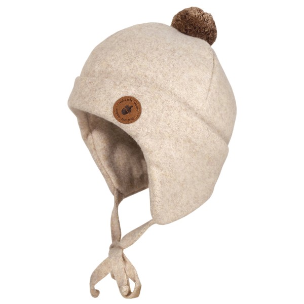 Image of maximo - Kid"s Mini-Mütze Fleece mit Pompon und Umschlag - Mütze Gr 43 cm beige'