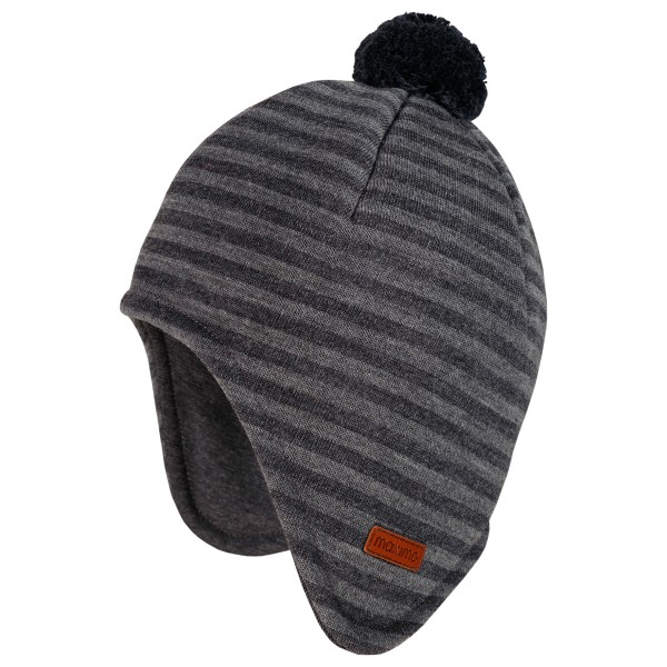 Image of maximo - Kid"s Mini-Mütze Fleece Ohrenklappen und Pompon - Mütze Gr 47 cm grau'