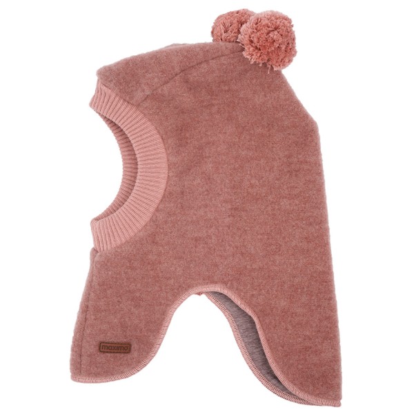 Image of maximo - Kid"s Mini-Schlupfmütze Zipfel und Pompons Fleece - Mütze Gr 47 cm rosa/braun'