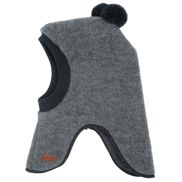 Image of maximo - Kid"s Mini-Schlupfmütze Zipfel und Pompons Fleece - Mütze Gr 47 cm grau'