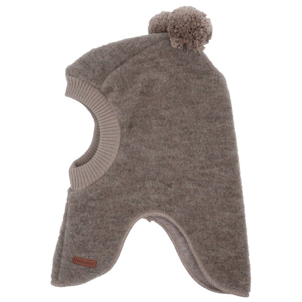 Image of maximo - Kid"s Mini-Schlupfmütze Zipfel und Pompons Fleece - Mütze Gr 47 cm;49 cm;51 cm;53 cm;55 cm grau;rosa/braun'