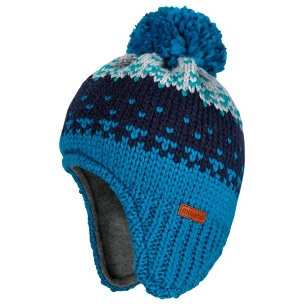 Image of maximo - Mini-Inkamütze Farbwechsel mit Pompon und Futter - Mütze Gr 49 cm blau
