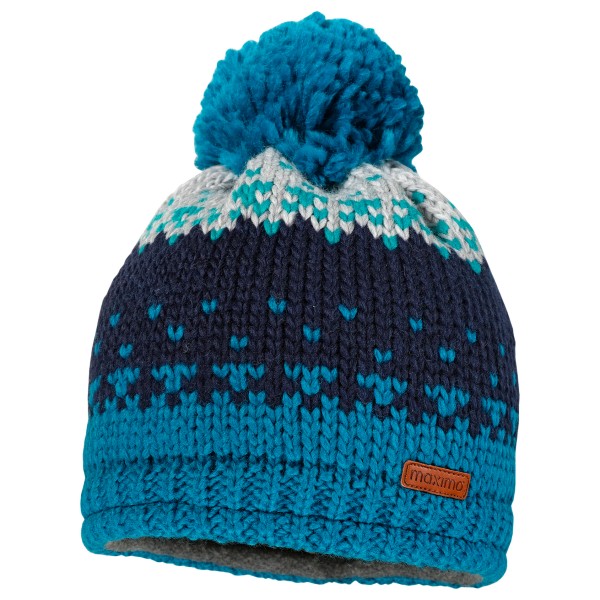 Image of maximo - Mini-Mütze Farbwechsel mit Pompon und Futter - Mütze Gr 49 cm blau