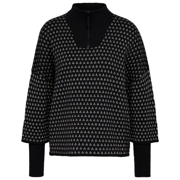 Stoic Women’s Heavy MerinoKnit MMXX.Norbotten Half Zip Merinotrui Zwart
