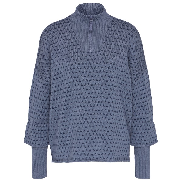 Stoic Women’s Heavy MerinoKnit MMXX.Norbotten Half Zip Merinotrui Blauw