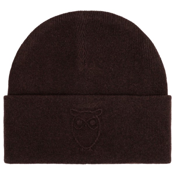 Mütze KnowledgeCotton Apparel Embossed Owl DL Wool Beanie (Gr One Size |schwarz)
