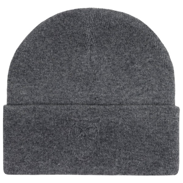 KnowledgeCotton Apparel – Embossed Owl DL Wool Beanie – Muts maat , / Grijs