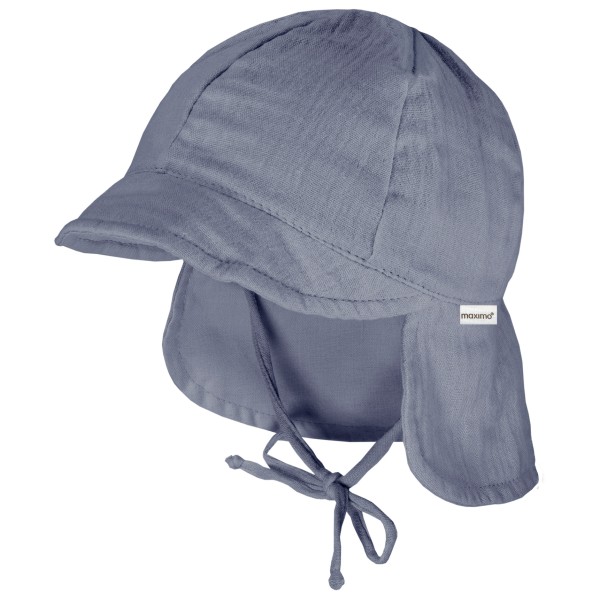 maximo Baby's Schildmütze Band Musselinstoff Nackenschutz Cap Kinder Alltag (Gr 41 cm |grau)