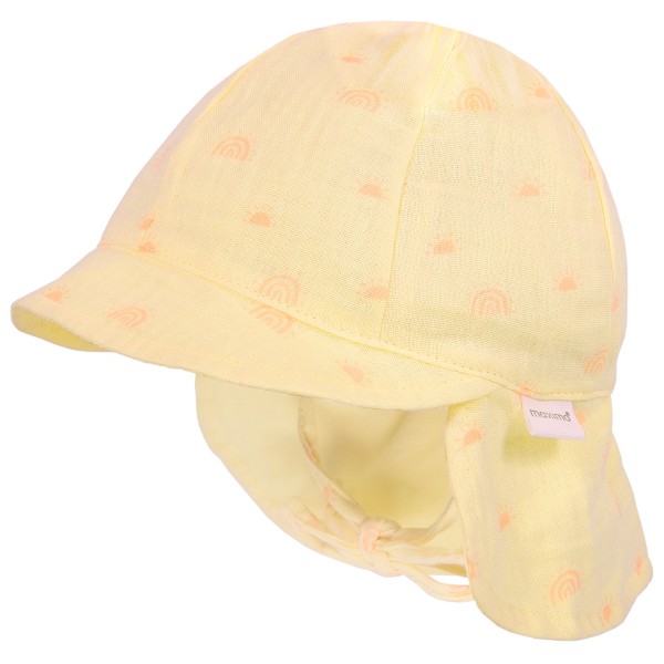 maximo Babys Schildmütze Band Musselinstoff Nackenschutz Cap Kinder (Gr 47 cm |beige)