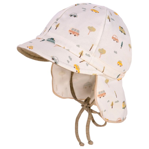 maximo Babys Schildmütze Band u Nackenschutz Bedruckt Cap Kinder (Gr 47 cm |weiß)