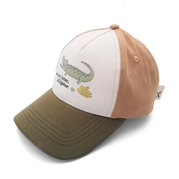 maximo – Boy’s Cap Krokodil Klettverschluss – Pet maat , Bruin