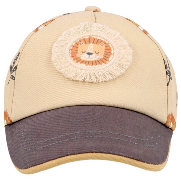 maximo – Kid’s Mini Boy-Cap Löwe Patch Leichte Waschoptik – Pet maat , Beige