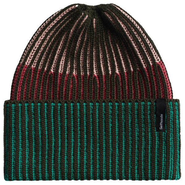 Selfhood Rib Block Beanie Muts Groen