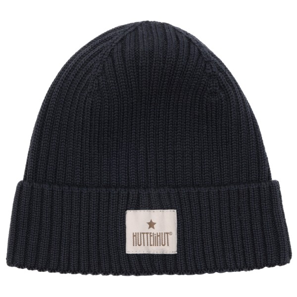 Huttelihut Kid’s Hat Wool Knit Color Solid Muts cm 12-24 Months Zwart