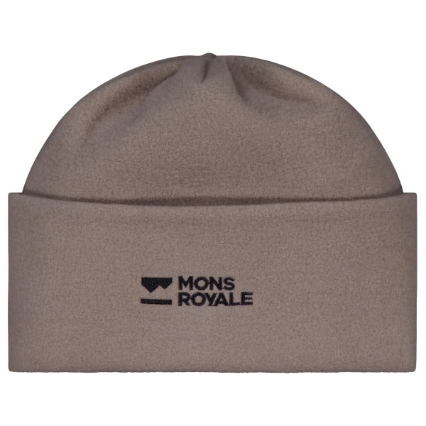 Mons Royale Pileup Wool Fleece Beanie Muts Bruin