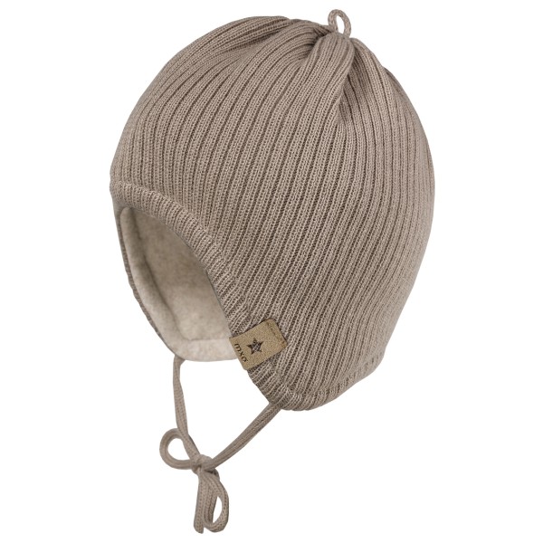 maximo Baby’s Rippen Fleece Mütze m. Band Muts cm Bruin
