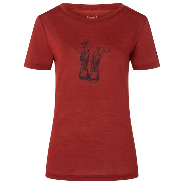 Image of super.natural - Women"s Flower Boots Tee - Merinoshirt Gr 40 - L rot'