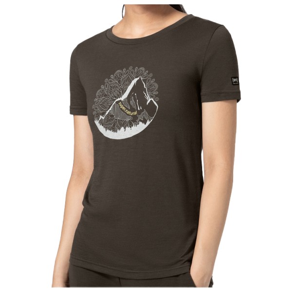 Image of super.natural - Women"s Mountain Mandala Tree Tee - Merinoshirt Gr L weiß'