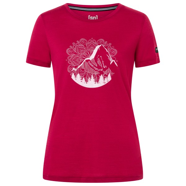 super.natural Women’s Mountain Mandala Tree Tee Merinoshirt Roze