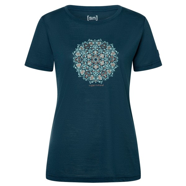 Image of super.natural - Women"s Ornament Tee - Merinoshirt Gr L;M;S;XL;XS blau;grün;lila;rot'